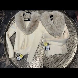 art class faux fur Cardigan nwt 10/12
